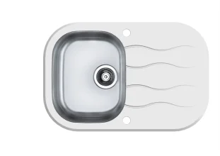 ALVEUS köögivalamu WAVE 20, 760x500mm, I, pööratav, roostevaba teras/valge klaas