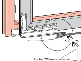 ROTO reguleerimisvõti Torx ISR-T 25 PATIO Z+S lükanduksele