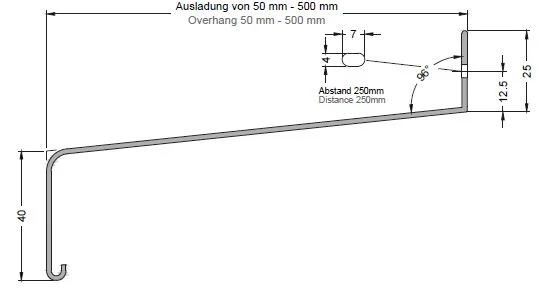 GUT GS 40/260 alumiiniumist veelaud 260mm kaitsekilega BLANK, 1pk=24m, kilega