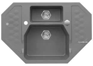ALVEUS köögivalamu SENSUAL 60, 900x610mm, I, graniit, steel-G04M