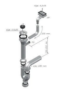ALVEUS ühene sifoon, 1 1/2"