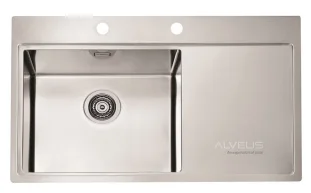 ALVEUS köögivalamu PURE 50 vasak, 860x525mm, F/S, roostevaba teras, satiin