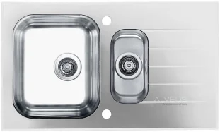 ALVEUS köögivalamu GLASSIX 20, 860x500mm, I, pööratav, roostevaba teras/valge klaas