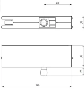 CDA PD30 ülemine kinnitusnurk fix poldiga 8-12mm klaasile toon must
