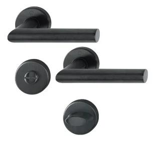 HOPPE link+kilp E1400Z/42K/42KVS SK/OL Amsterdam F96-1-R 35-42mm QF satin black - Resista®