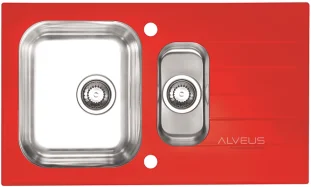 ALVEUS köögivalamu GLASSIX 20, 860x500mm, I, pööratav, roostevaba teras/punane klaas