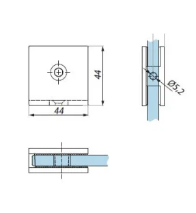 CDA klaasiklamber sein/klaas H=51mm toon RST harjatud
