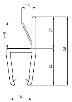 CDA tihend keelega h 6-8mm klaasile pikkus 2,5m