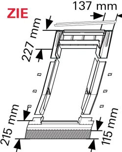 ROTO Katuseakna plekk EDZ 114/118 Rx200SB, antratsiit - Lainelistele kivikatustele Designo akendele