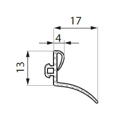 CDA tihend AL 10mm klaasile ukselengile pikkus 2300mm toon hall