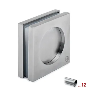 GF käepide 4103 kandiline kokku kruvitav klaasile 8-12mm RST harjatud
