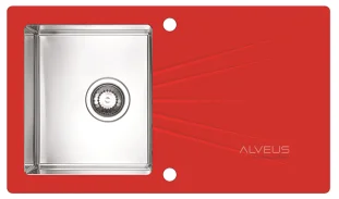 ALVEUS köögivalamu KARAT 10 vasak, 860x500mm, I, roostevaba teras/punane klaas