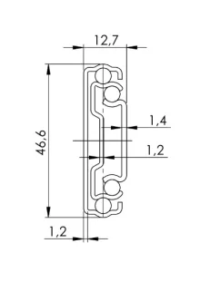 FURNITAL teleskoopsiinide kpl. 450mm,100% avatav
