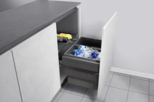 HAILO CARGO SYNCRO prügikastisüsteem 600mm 28L/28L ülaplaadiga, K424,S400,L568, tumehall