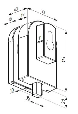 CDA nurgalukk vertikaalne 8-10 mm klaasile poleeritud kroom