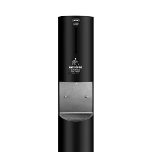 JNF Automaatne jalal käte desinfitseerimisjaam AISI 304 RAL9005 must jalg RST taust