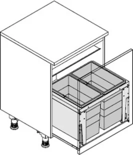 HAILO CARGO TRIPLE XL 600 prügikastisüsteem ülaplaadiga 28L/28L , K402,S420, tumehall