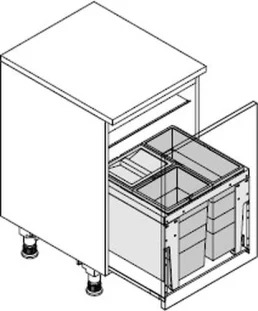 HAILO CARGO TRIPLE XL 500 prügikastisüsteem ülaplaadiga 18L/13L/13L , K402,S420, tumehall