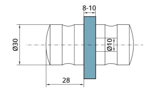 DORMA uksenupp PH102 klaasile 6-10mm toon matt kroom