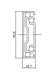FURNITAL teleskoopsiinide kpl. vaikselt sulguv, 500mm,100% avatav,30kg