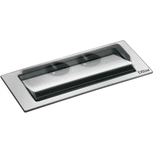 SCH EVOline Backflip pistikupesa, 2xSchuko+1xUSB-A, roostevaba