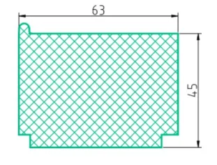 Termoprofiil VST, tapiga alusprofiil paigaldusprofiil 63x45x1180mm