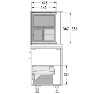 HAILO AS Cargo prügisüsteem 600mm 28L/28L, tumehall L568 x S434 x K370