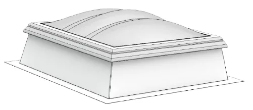 LAMILUX F100 LA3 100/100 K15 Kinnine. 3x akrüülkuppel. 15cm alusraam. Valge PVC.