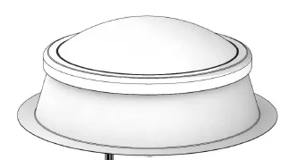 LAMILUX F100 LA3 ümar Ø100 K30 Kinnine. 3x akrüülklaas. 30cm alusraam. Valge PVC
