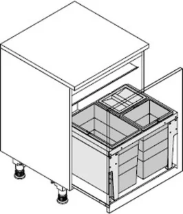 HAILO CARGO TRIPLE XL 600 prügikastisüsteem ülaplaadiga 28L/13L/13L , K402,S420, tumehall