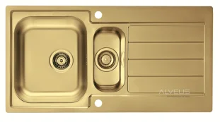 ALVEUS köögivalamu MONARCH LINE 10, 980x500mm, I, roostevaba teras, kuldne