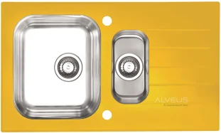 ALVEUS köögivalamu GLASSIX 20, 860x500mm, I, pööratav, roostevaba teras/kollane klaas