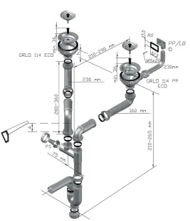ALVEUS topelt sifoon, 3 1/2"