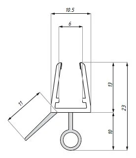 CDA tihend klaasile 6-8mm ukse alla tila ja keelega pikkus 2,5m