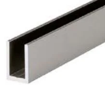 CDA U-profiil klaasile 8mm pikkus 3000mm alumiinium harjatud RST sarnane