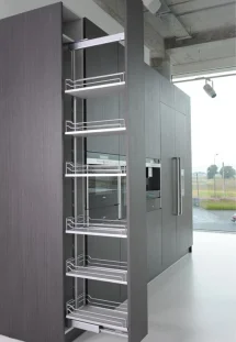 KESSEBÖHMER DISPENSA Arena Classic Silver väljat. üksus H1900-2300mm, 300mm kappi, korvid 6tk, hõbedane-hall