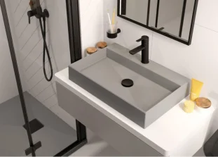 DEANTE vannitoavalamu CORREO, 400x600x100mm, tööpinnale paigaldadav, graniit, hall