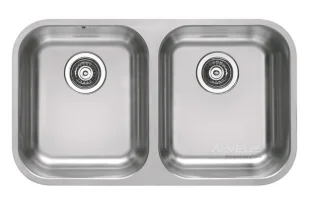 ALVEUS köögivalamu DUO 30, 752x440mm, U, roostevaba teras, satiin
