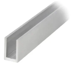 CDA U-profiil klaasile 8mm pikkus 3000mm alumiinium poleeritud.
