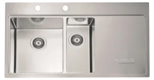 ALVEUS köögivalamu PURE 60 vasak, 980x525mm, F/S, roostevaba teras, satiin