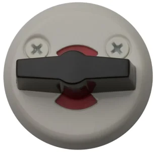 SCA siseukse WC-kipl valge, nupp plast, paar koos kruvidega 37-42mm