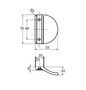 ROTO rõduukse kõrv K060A20518 RAL8019 (t.pruun) PVC