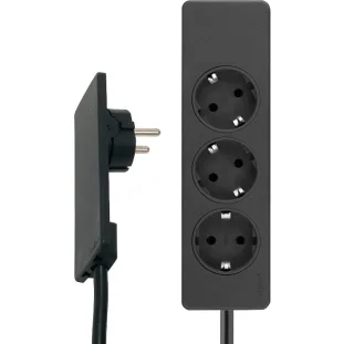 SCH EVOline Plug pikendusjuhe 1,5m, 3-pesa, must