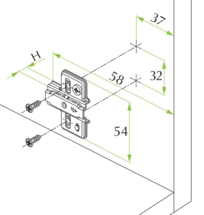 FGV Omnia hinge kinnitustald H2 puidukruvi+kõrguse regulaator (PU 500)