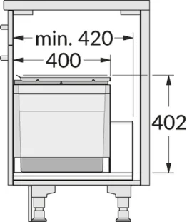 HAILO CARGO TRIPLE XL 800 prügikastisüsteem ülaplaadiga 28L/28L/18L , K402,S420, tumehall