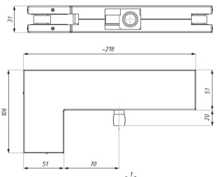 CDA PD40 ülemine kinnitusnurk hingevastus 8-12mm klaasile toon must