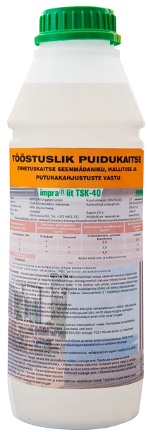 Tööstuslik puidukaitse IMPRA®LIT TSK-40: antifungi- ja termiidikaitse puiduimmutus, 1 kg pudel, kontsentraat
