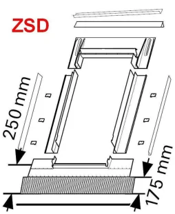 ROTO Katuseakna plekk EDF 054/078 Rx200SB, antratsiit - Plekk-katustele (klassik-, kivi-, trapetsprofiil) Designo akendele