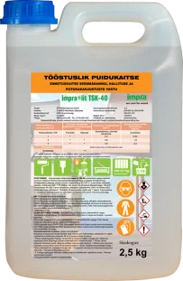Tööstuslik puidukaitse IMPRA®LIT TSK-40: antifungi- ja termiidikaitse puiduimmutus, 2,5 kg kanister, kontsentraat