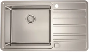ALVEUS köögivalamu RANDO 50, 860x500mm, vasak, pealt paigaldatav (I), roostevaba teras, satiin